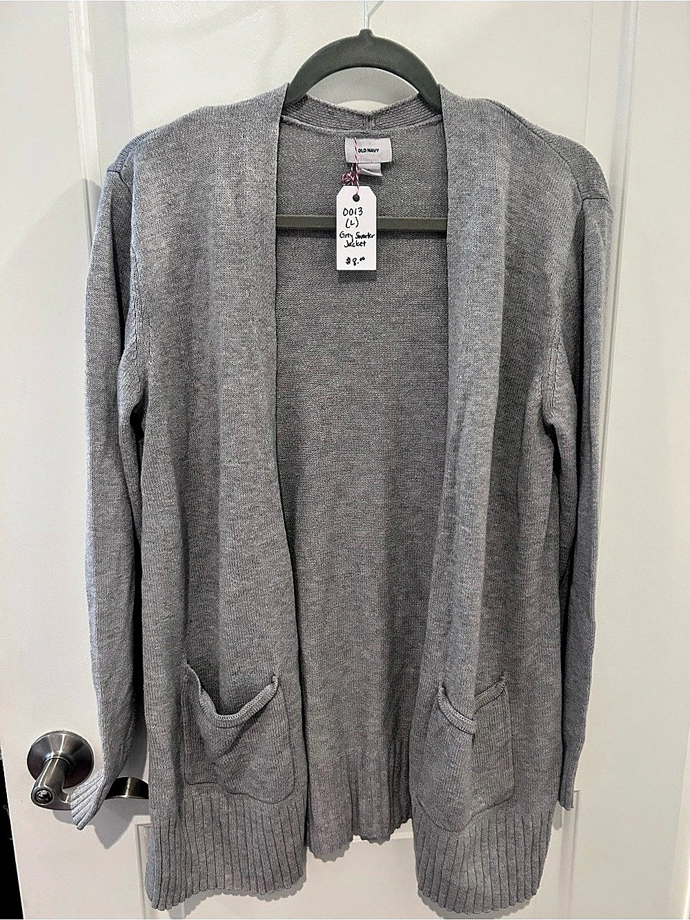 Old Navy Open-Front Longline Cardigan Sweater Gray Large